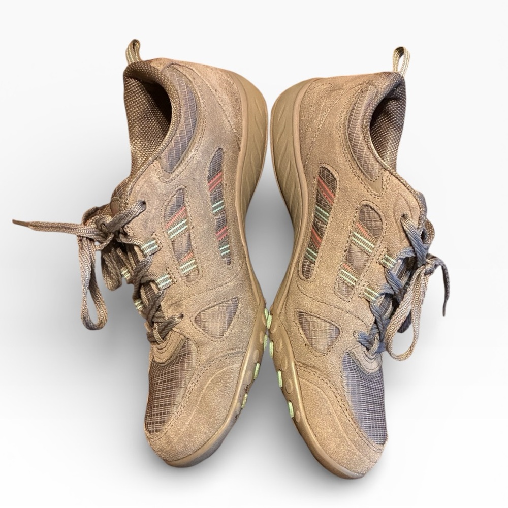 Skechers Breathe Easy Good Luck Sneaker, Size 10, Taupe Suede, Comfy Memory Foam